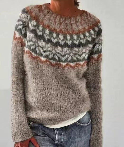 Women's colorful knit sweater for cozy autumn vibes