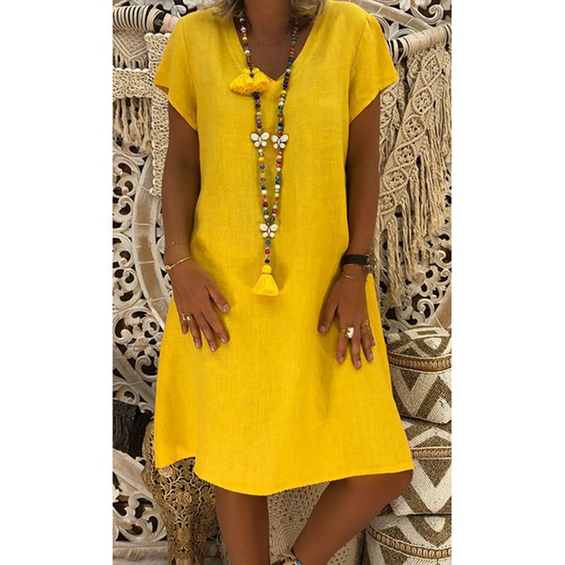 Daena – Relaxed Fit V-Neck Dress