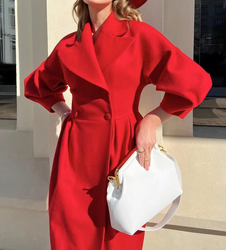 Dulce | Coat with puff sleeves and lapels