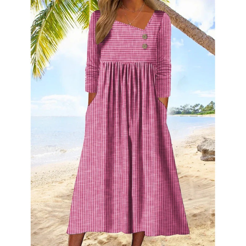 Cleo – Asymmetric Buttoned Midi Dress