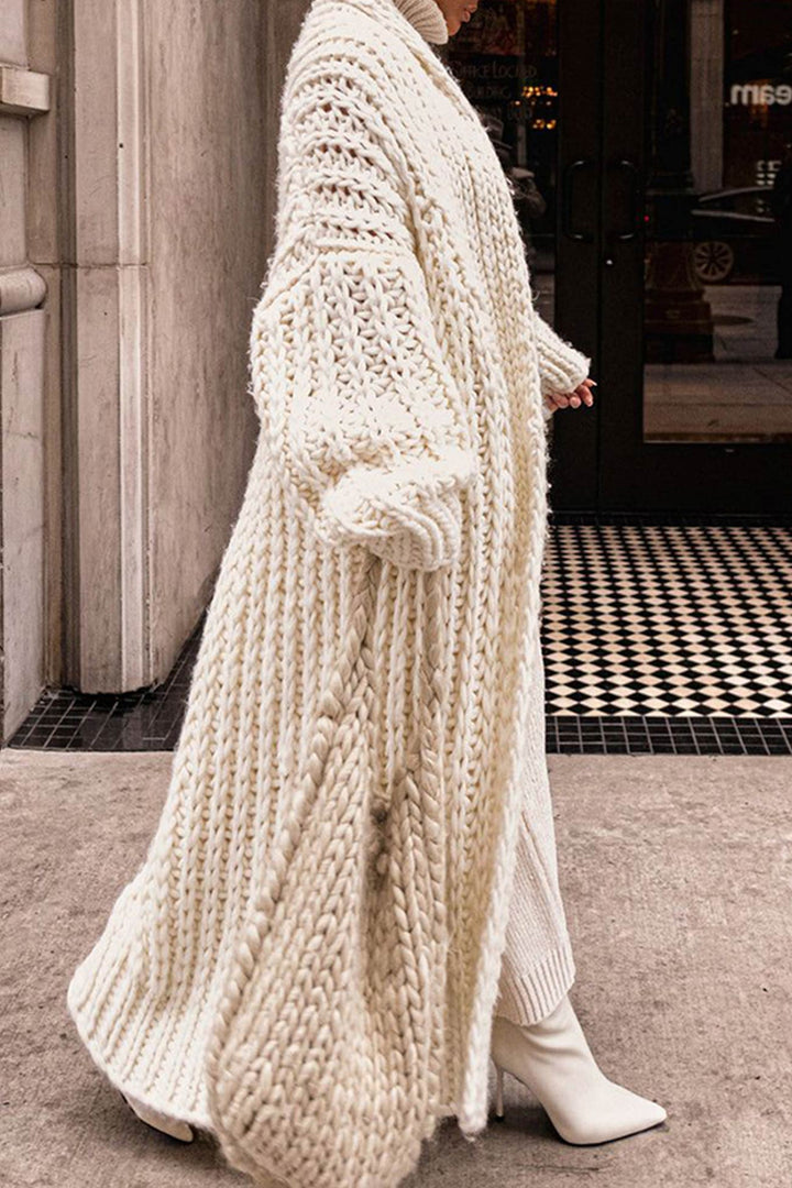 Women's long knitted cardigan