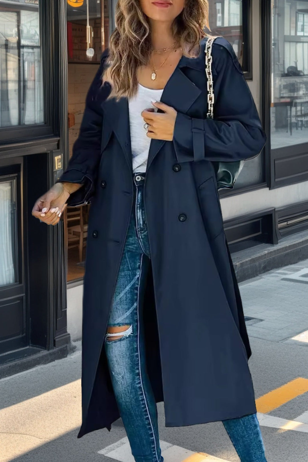 Melanie | Double-breasted retro trench coat