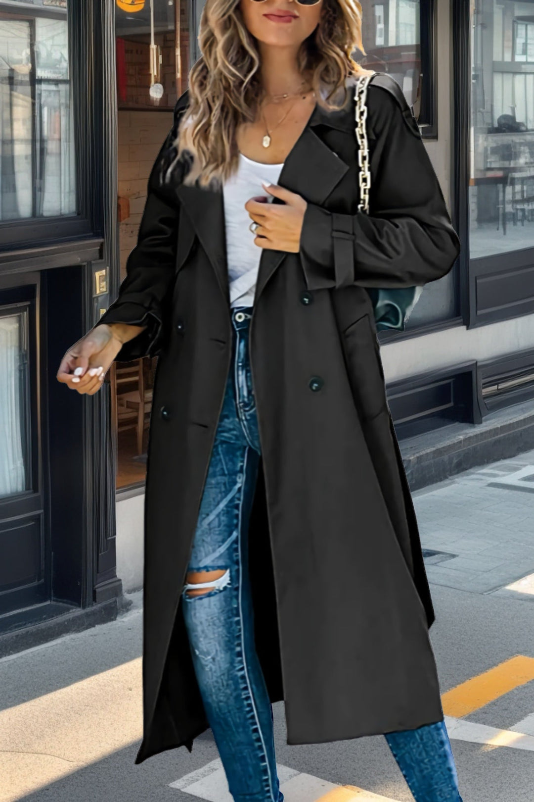 Melanie | Double-breasted retro trench coat
