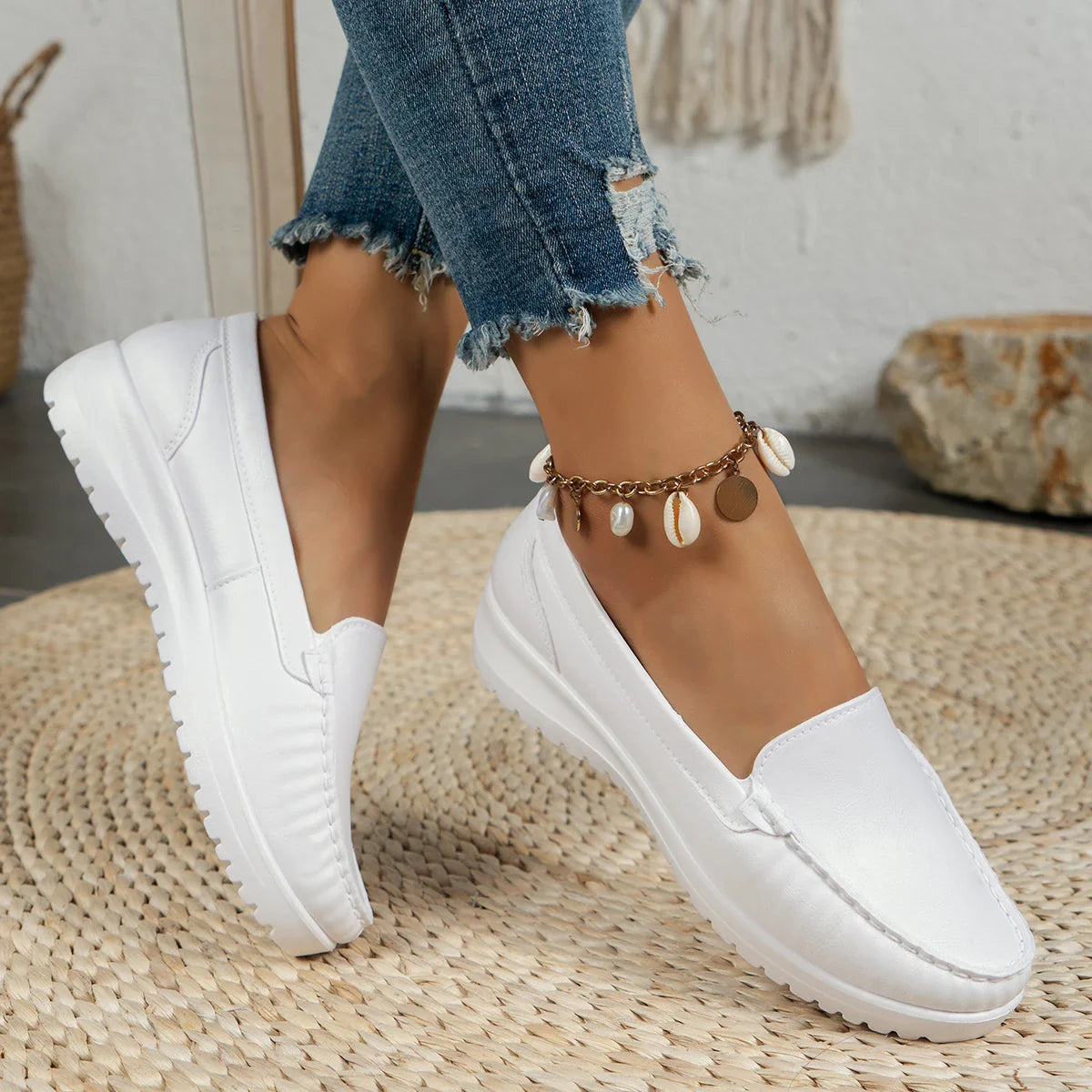 Women's Slip-On Comfort Shoes with Non-Slip Thick Sole