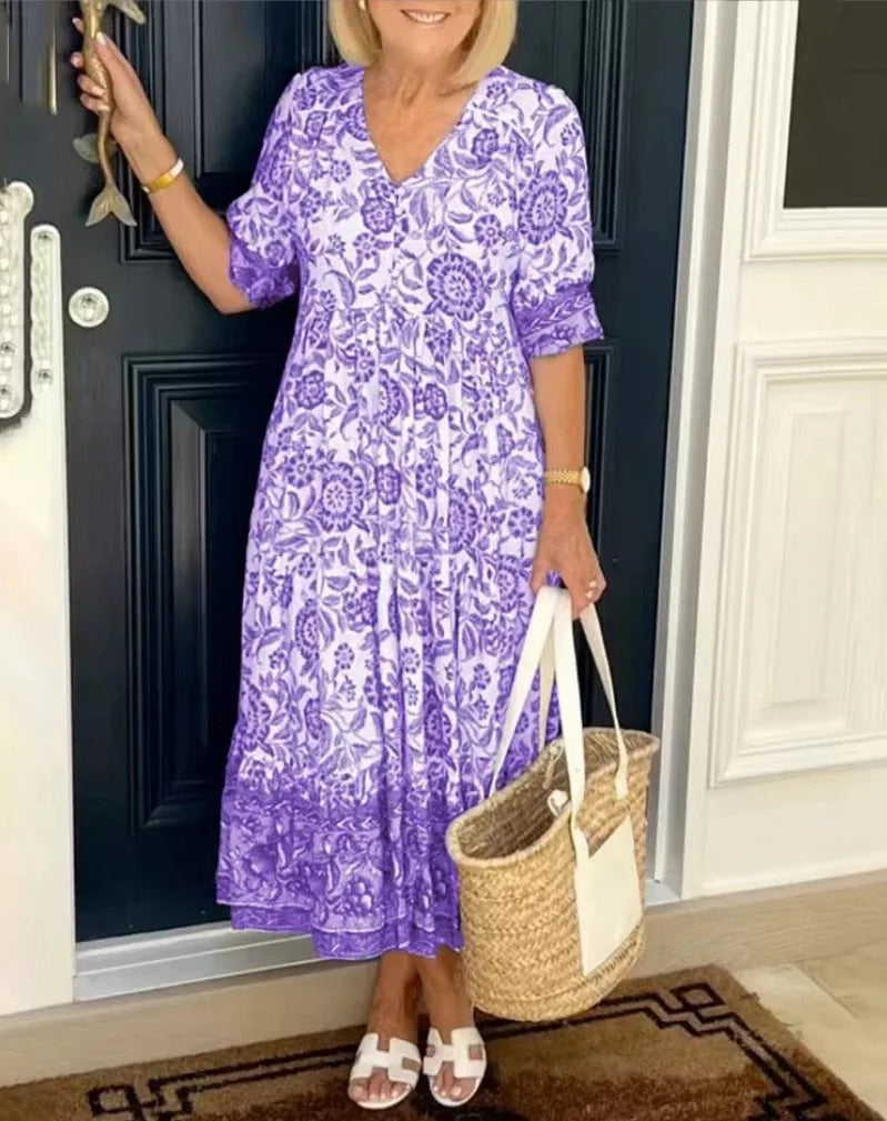 Aiza – Floral Print Midi Dress