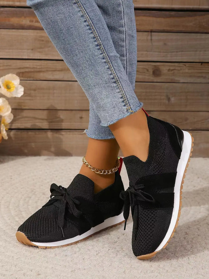 Women’s Orthopedic Mesh Lace-Up Sneakers – Supportive Walking Shoes
