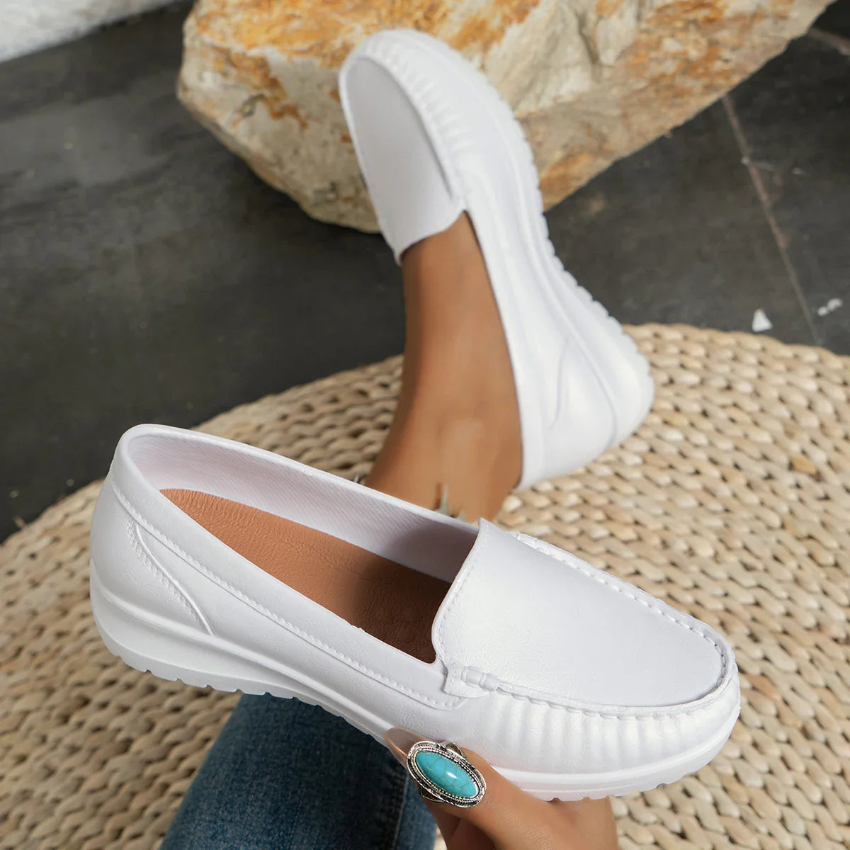 Women's Slip-On Comfort Shoes with Non-Slip Thick Sole
