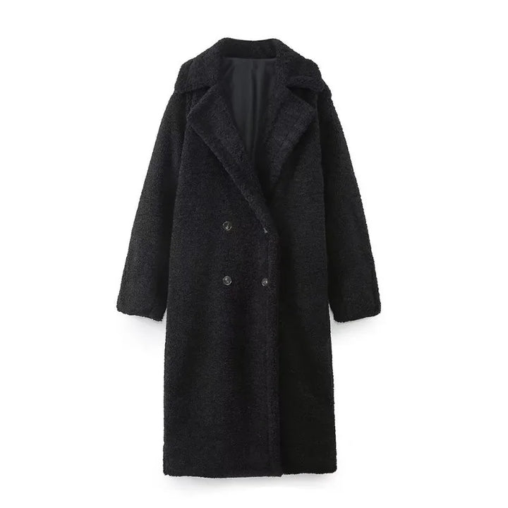 Dayana | Long warm faux wool coat for women