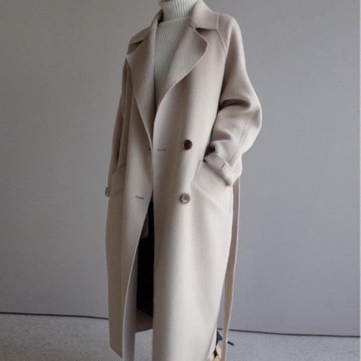 Zaida  | Long wool winter coat with gordel