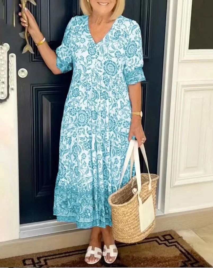Aiza – Floral Print Midi Dress