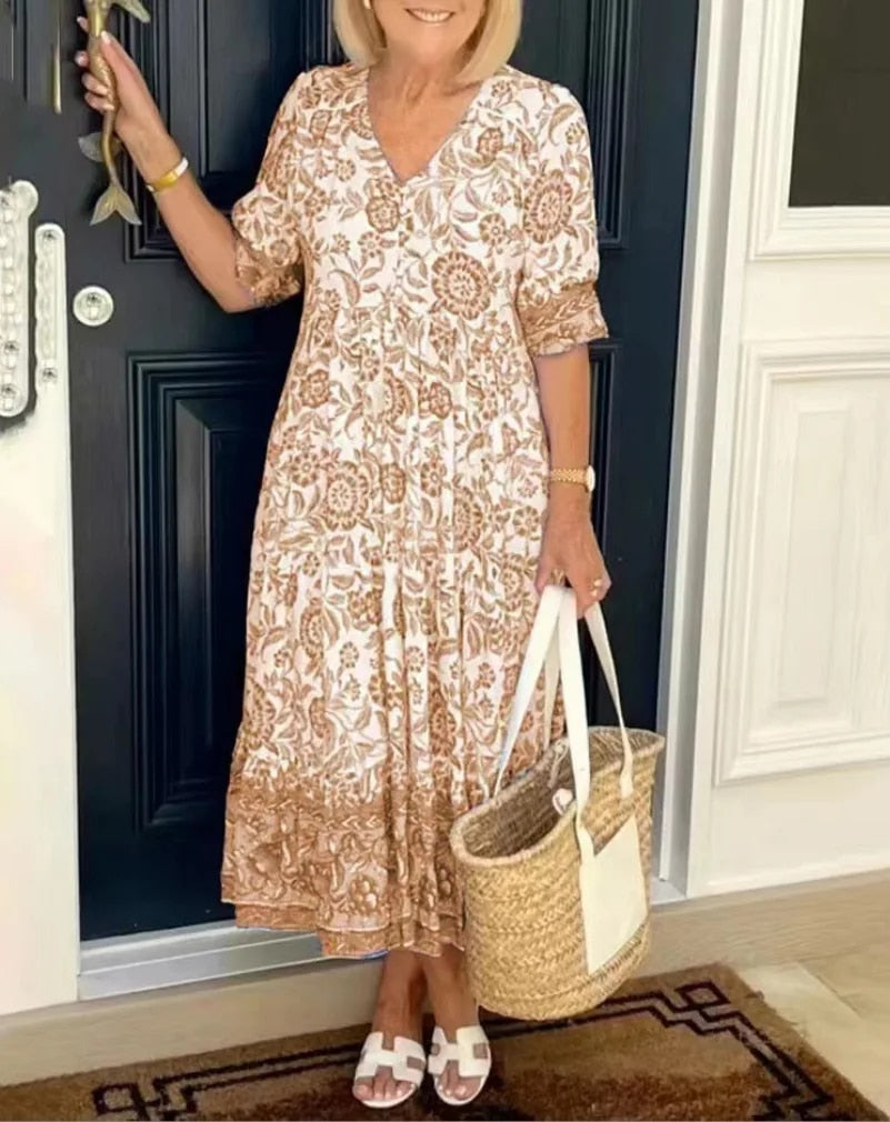 Aiza – Floral Print Midi Dress