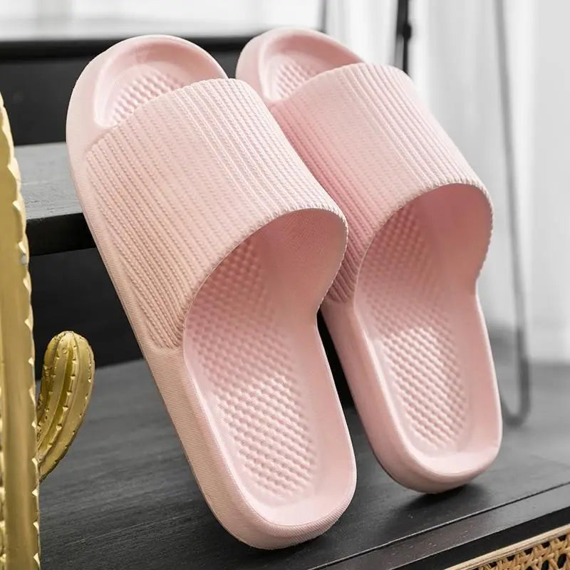 Women's Thick Platform Slide Sandals for Indoor and Shower Use