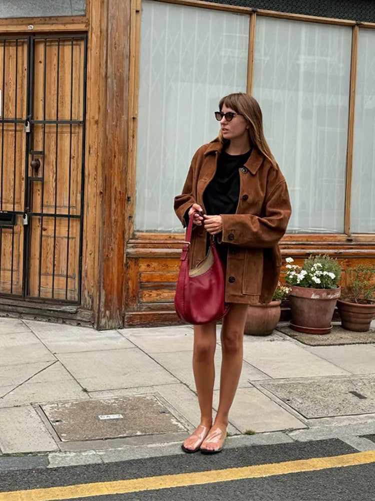 Solange | Retro coat for women with lapel collar