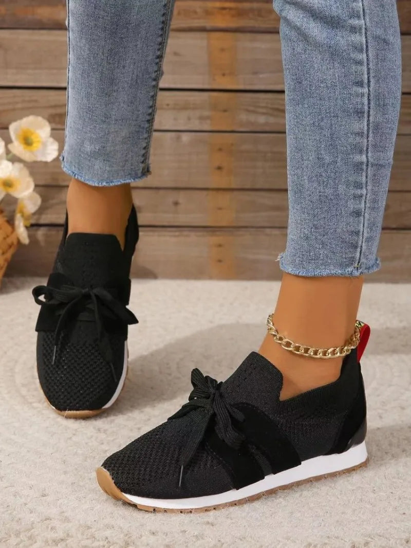 Women’s Orthopedic Mesh Lace-Up Sneakers – Supportive Walking Shoes