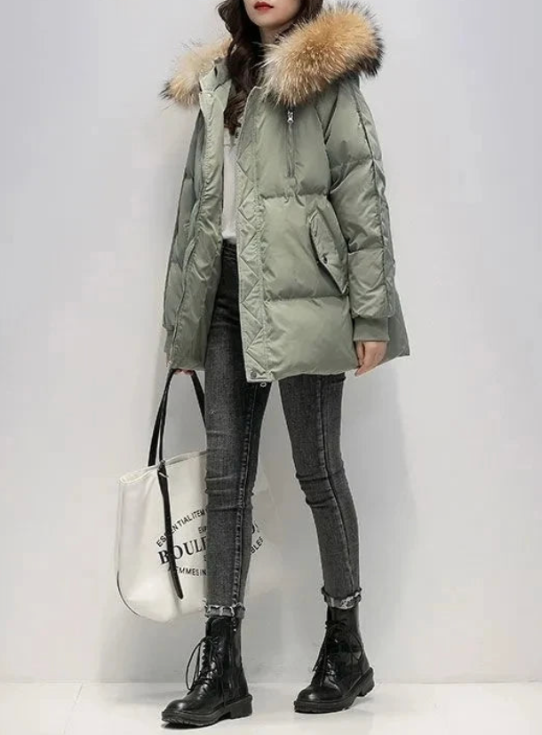 Ella | Winter coat with faux fur hood