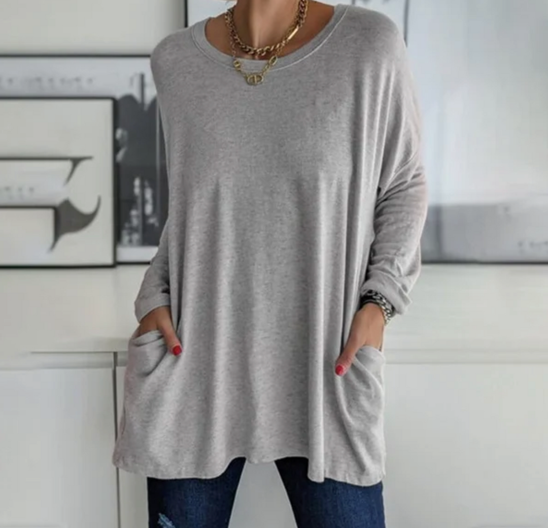 Ava™ | Casual Oversized Tunic Top with pockets