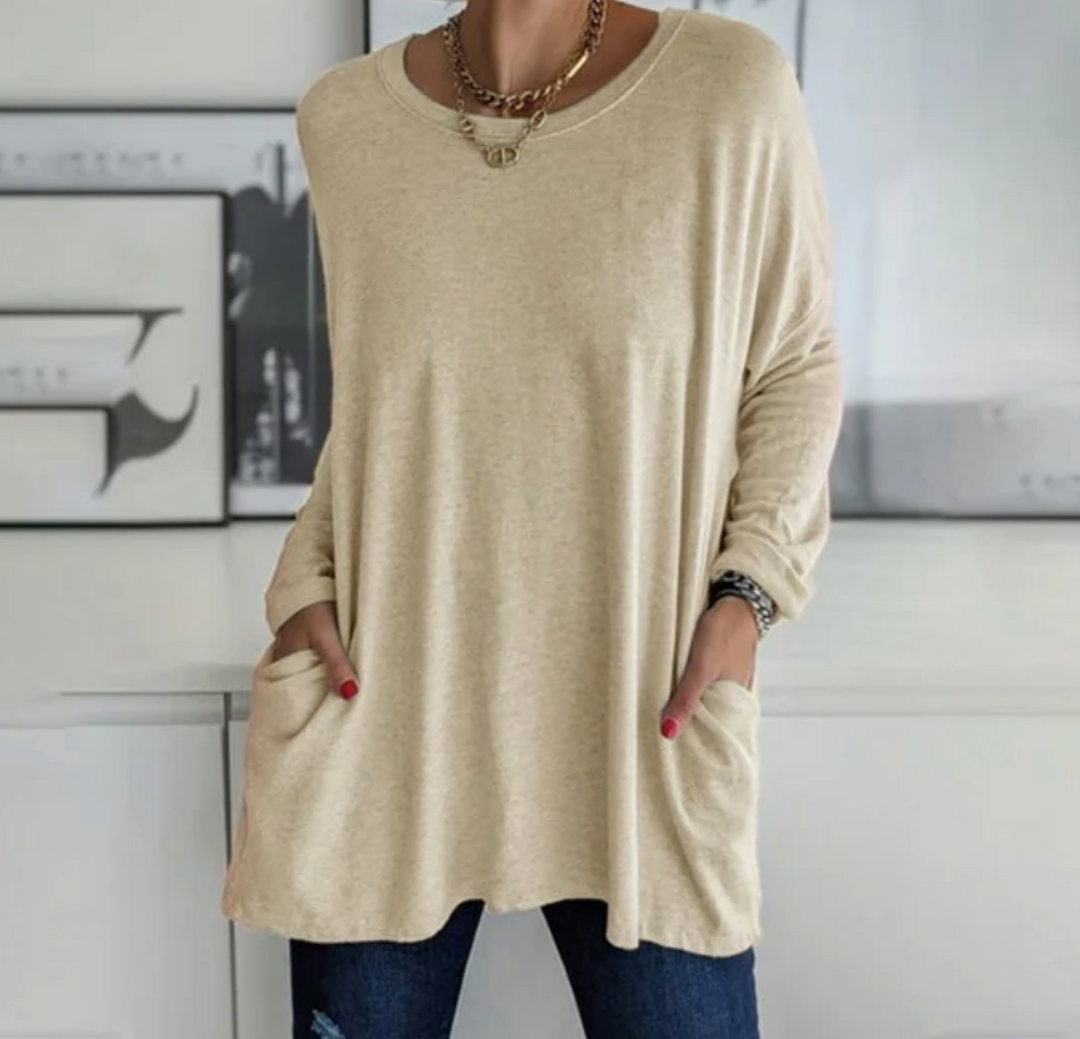 Ava™ | Casual Oversized Tunic Top with pockets