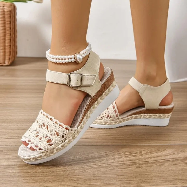 Women's Espadrilles with Ankle Strap and Wedge Sole