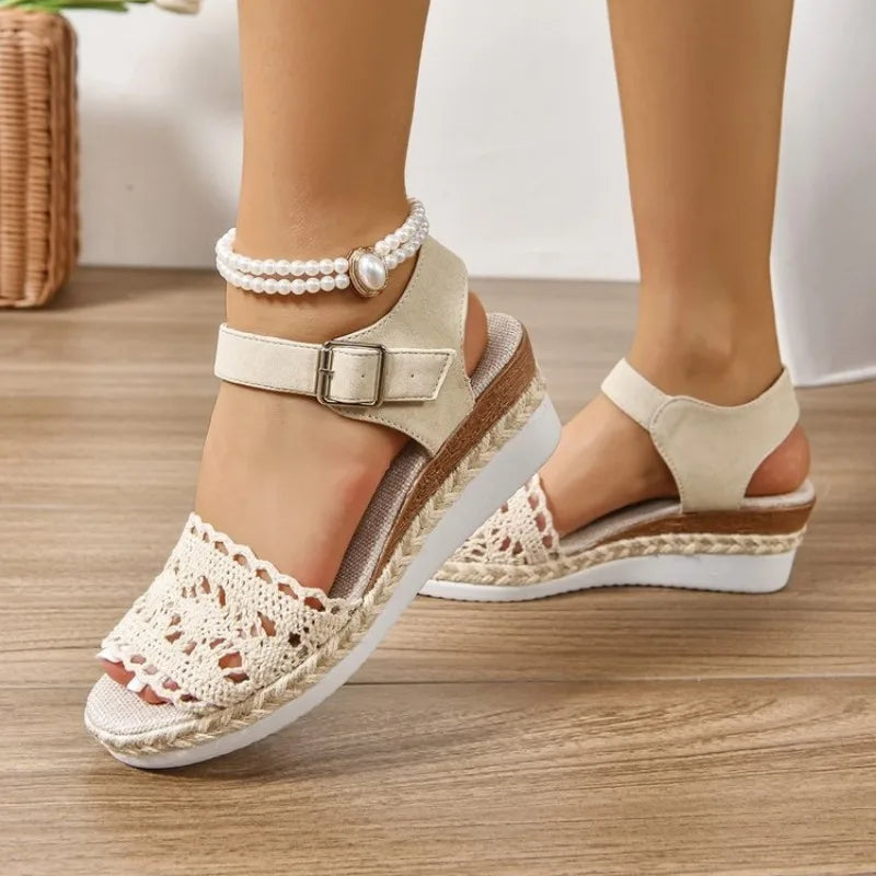 Women's Espadrilles with Ankle Strap and Wedge Sole