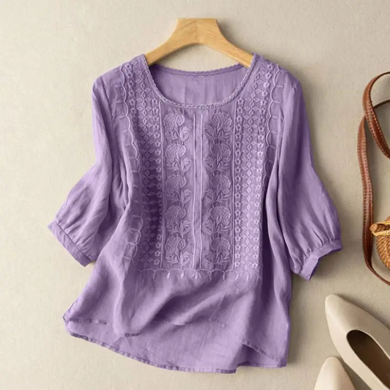 Aura – Embroidered Relaxed Blouse