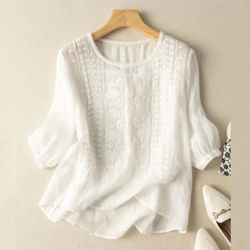 Aura – Embroidered Relaxed Blouse