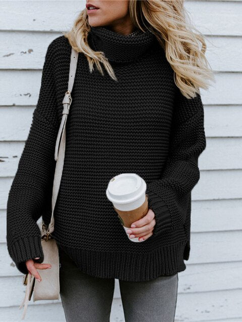 Women's knit turtleneck sweater