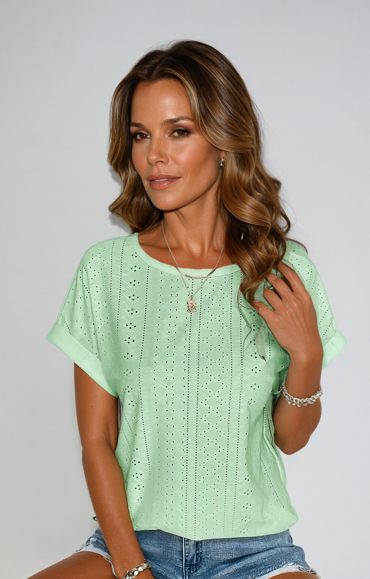 Becky™ | Casual Eyelet Top