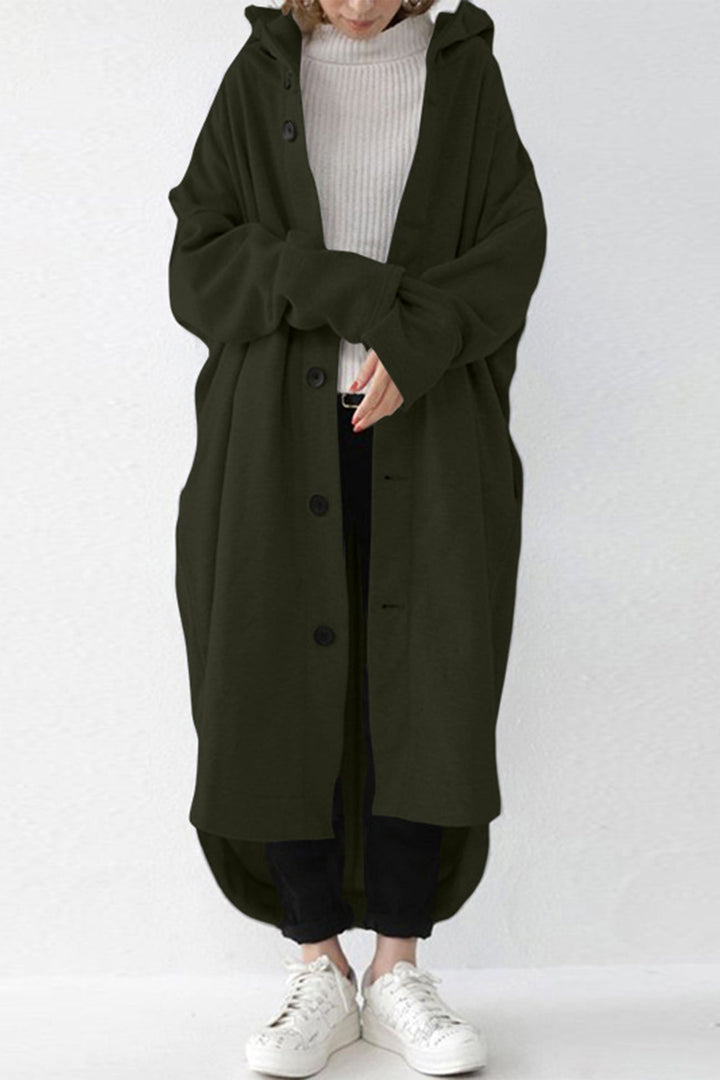 Mariana | Buttoned coat with hooded pocket