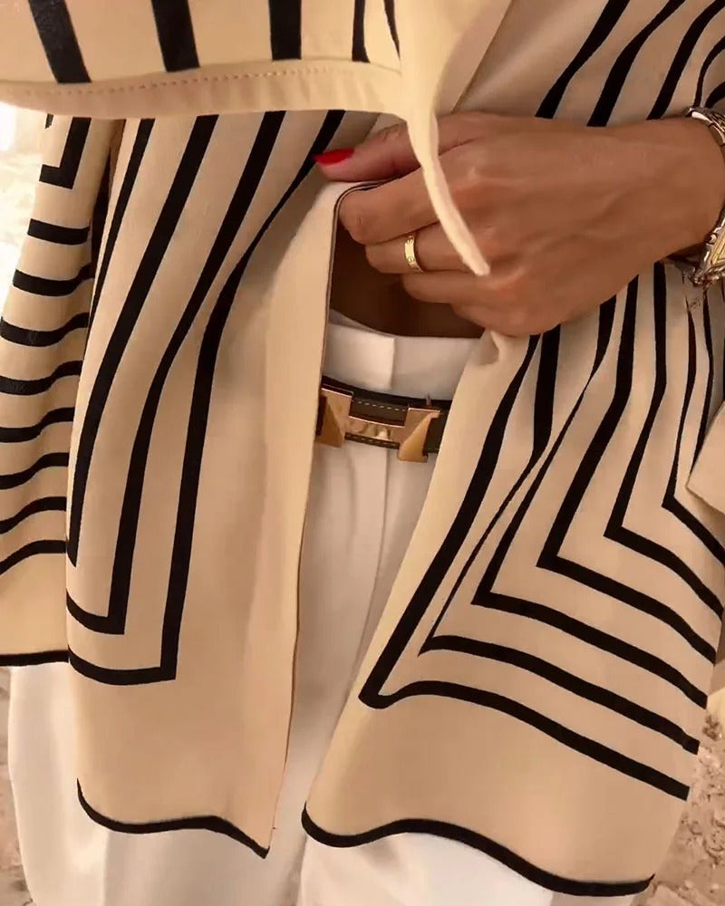 Casual Split Stripe Shirt