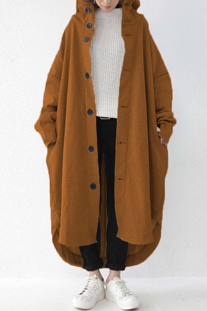 Mariana | Buttoned coat with hooded pocket