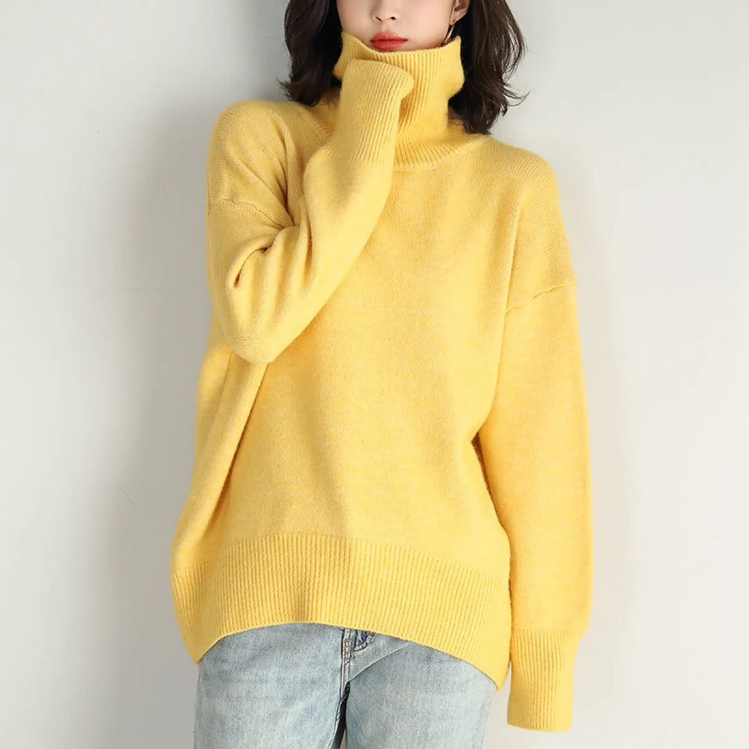 Norvelle™ High Neck Loose Sweater – Cozy Elegance for Autumn & Winter | Shop Yours Today