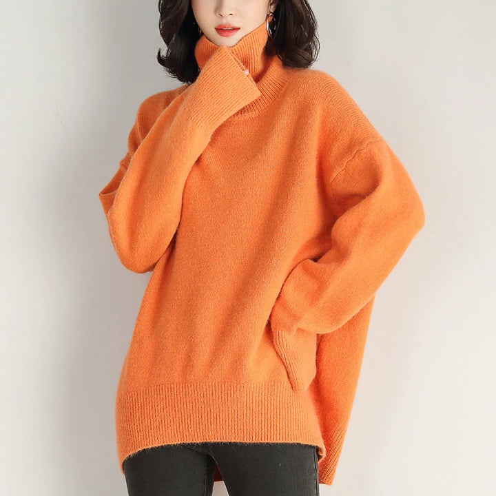 Norvelle™ High Neck Loose Sweater – Cozy Elegance for Autumn & Winter | Shop Yours Today