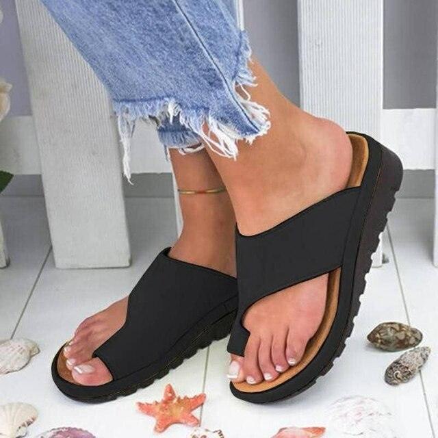 Women's Orthopedic Slip-On Sandals with Toe Support