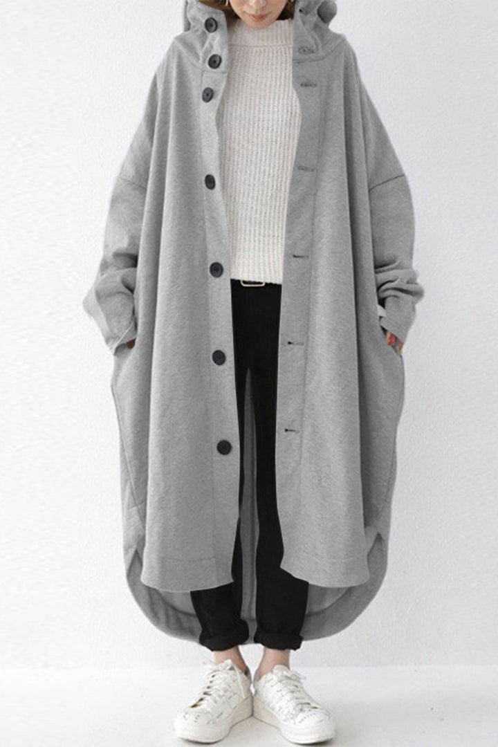 Mariana | Buttoned coat with hooded pocket
