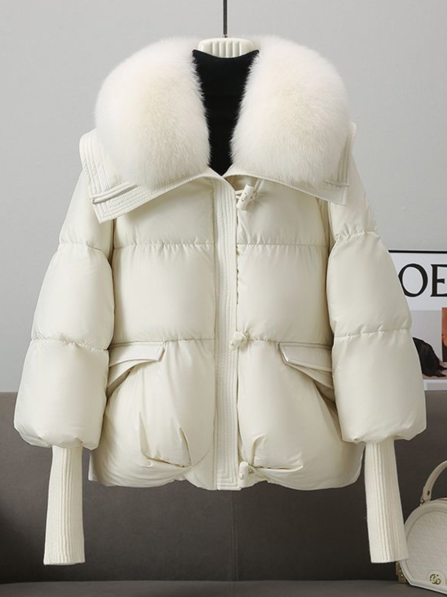 Sandra  | Chic, oversized down coat for women with plush fur collar