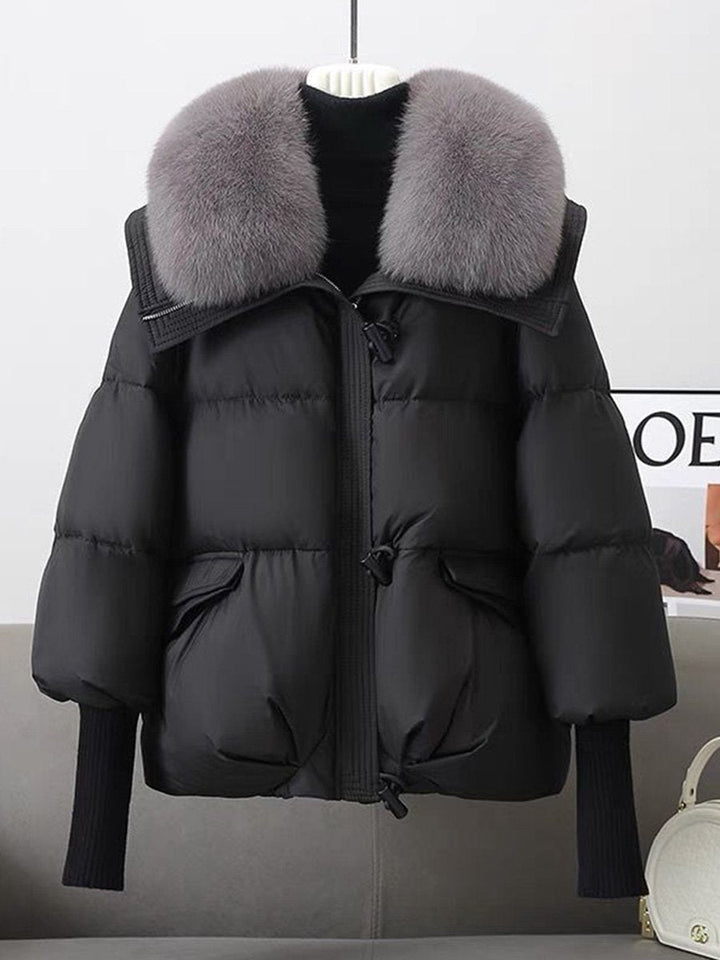 Sandra  | Chic, oversized down coat for women with plush fur collar