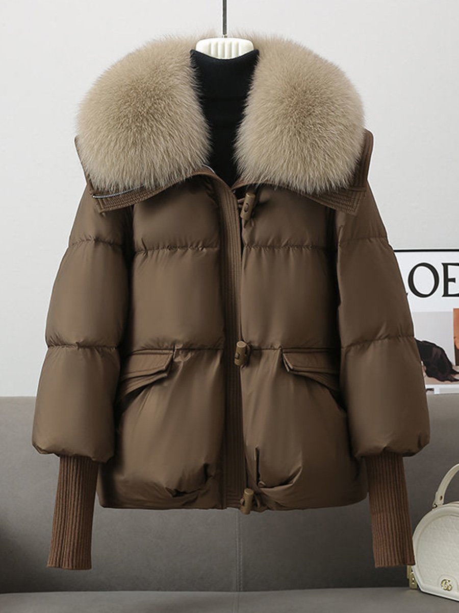 Sandra  | Chic, oversized down coat for women with plush fur collar