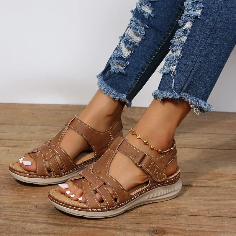 Women's Orthopedic Walking Sandals – Arch Support, Cushioned Sole, Adjustable Strap