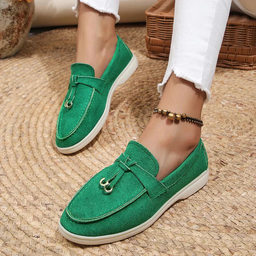Women's Slip-On Shoes with Knot Detail and Cushioned Sole