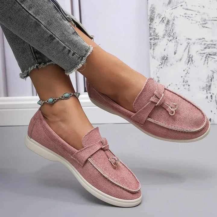 Women's Slip-On Shoes with Knot Detail and Cushioned Sole
