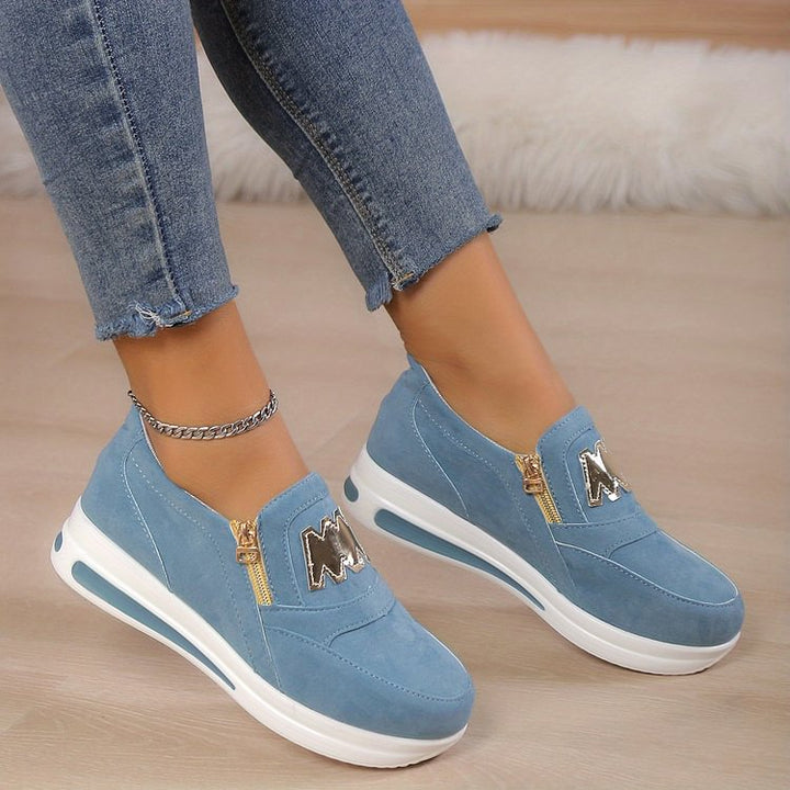 Women's Stylish Orthopedic Sneakers with Zipper Detail
