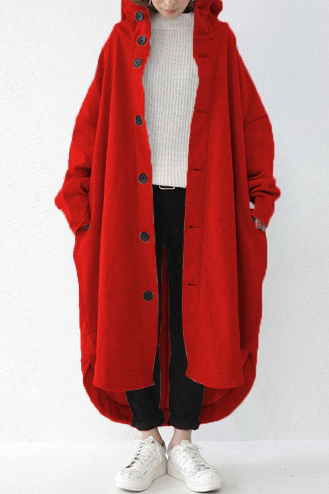 Mariana | Buttoned coat with hooded pocket