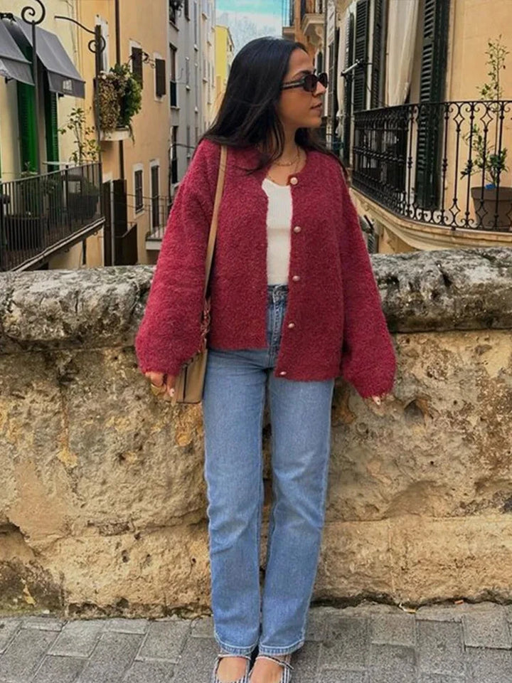 Eloria™ Round Neck Coat – Effortless Chic for Every Season | Shop Yours Today