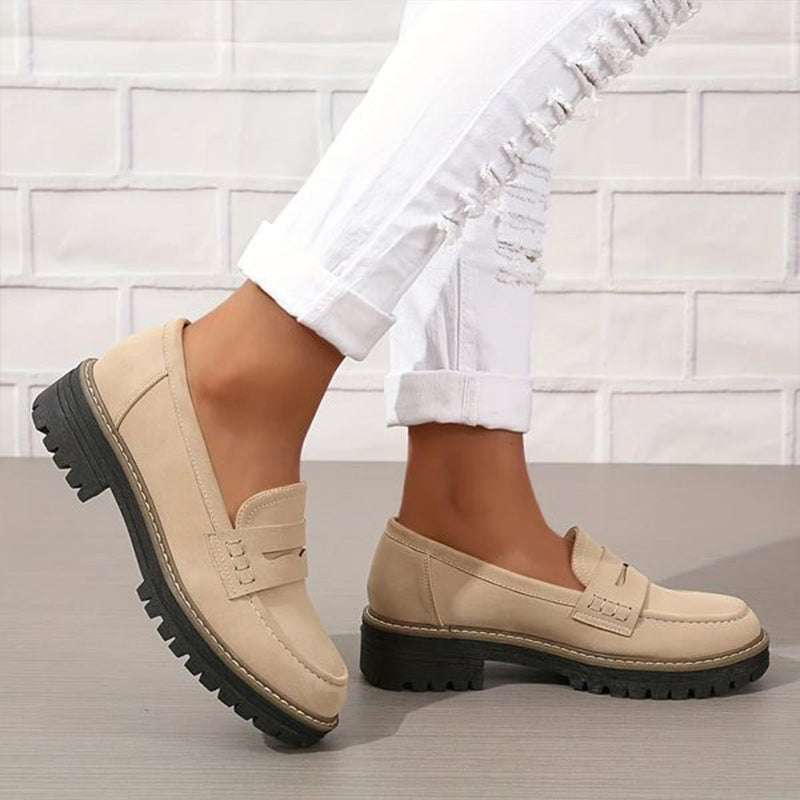 Women's Comfortable Suede Loafers with Chunky Sole