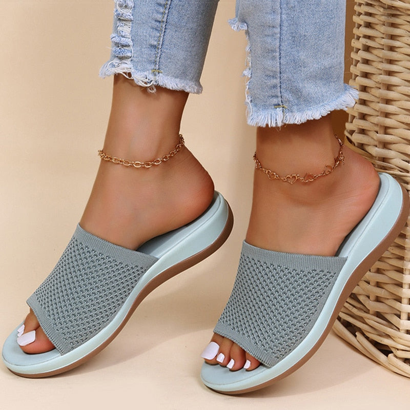 Women's Slip-On Platform Slippers with Soft Supportive Sole