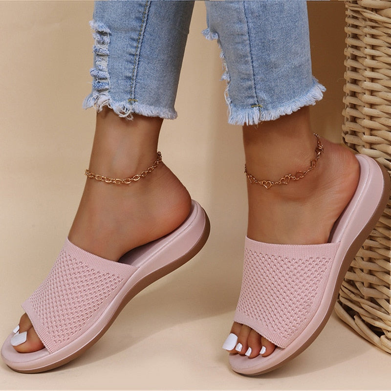 Women's Slip-On Platform Slippers with Soft Supportive Sole