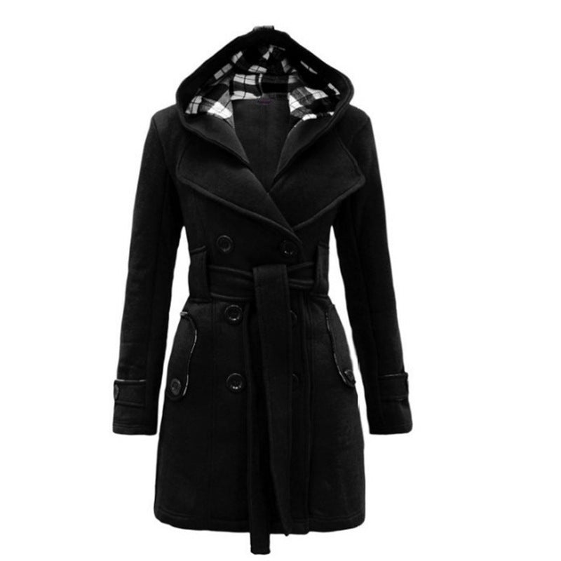 Belén | Wool coat with hood and buttons with belt