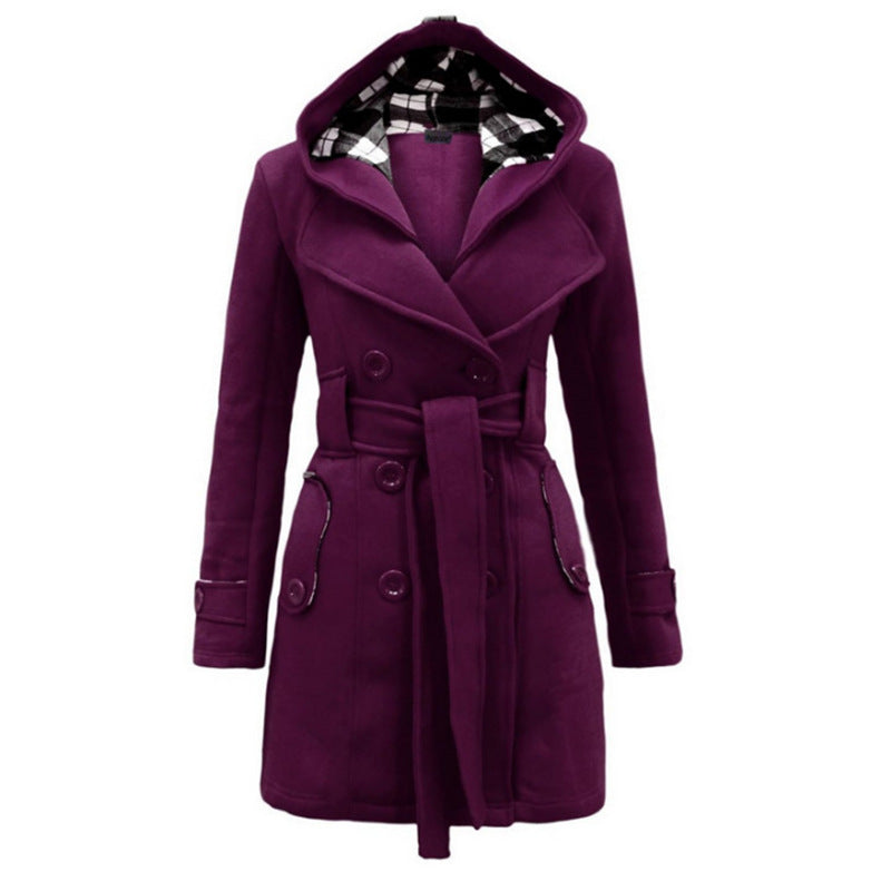 Belén | Wool coat with hood and buttons with belt