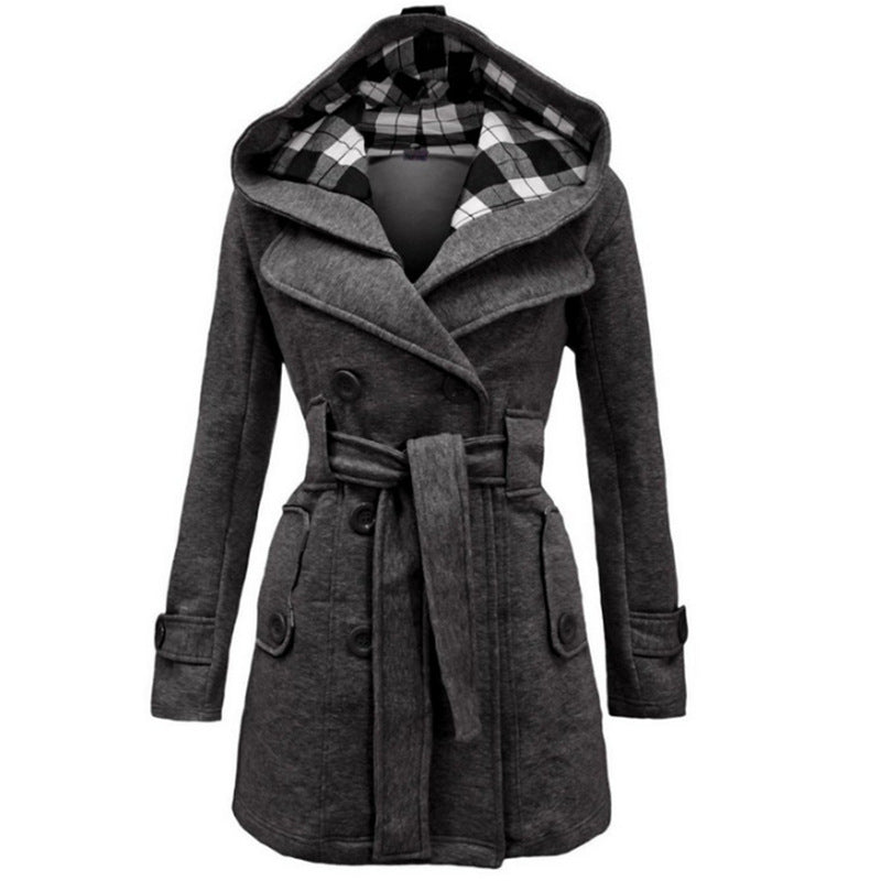 Belén | Wool coat with hood and buttons with belt