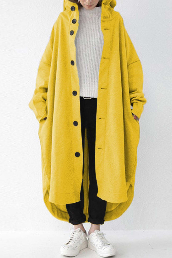 Mariana | Buttoned coat with hooded pocket